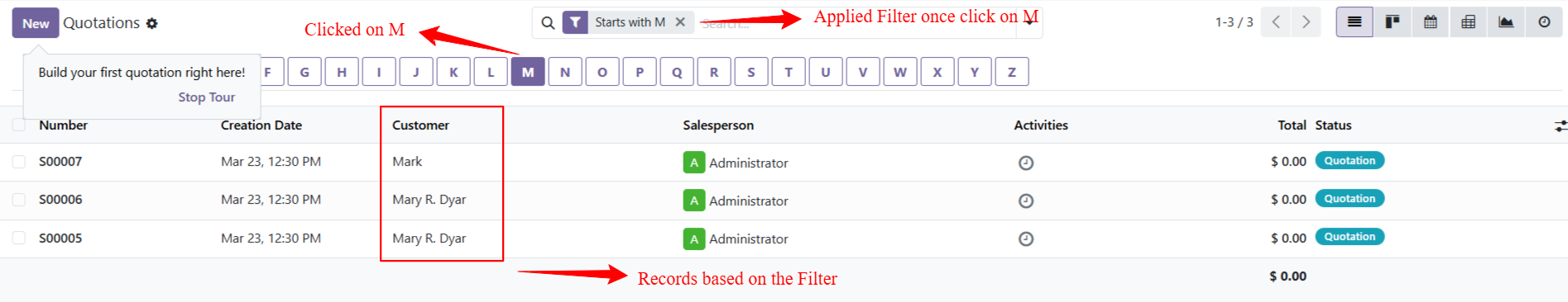 Alphabet Search Filter